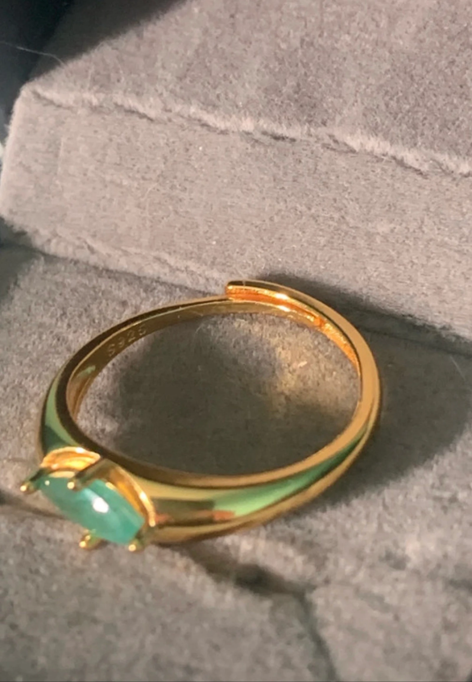925 silver ring gold plated with natural emerald – photo 5